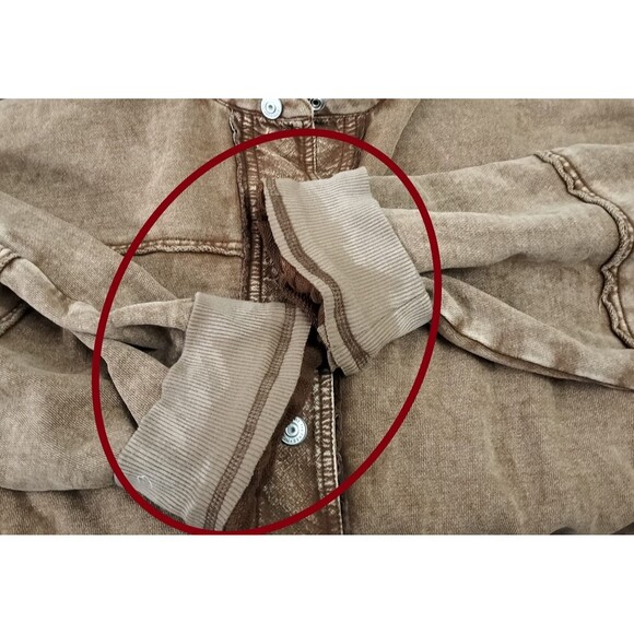 Free People We The Free Gauge Cardi Jacket Top Ribbed Cotton Oversized M 280522 - Picture 9 of 10